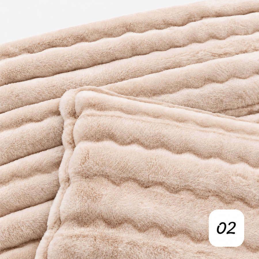 Wavy Rabbit Fur Bedding Set